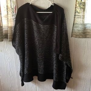 Plus size black and silver sweater